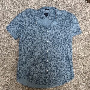 J. Crew Blue Leaf Print Casual Shirt